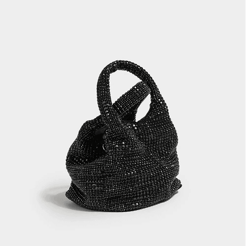 Dazzling Handbag blak Sparkly Rhinestone Evening bag