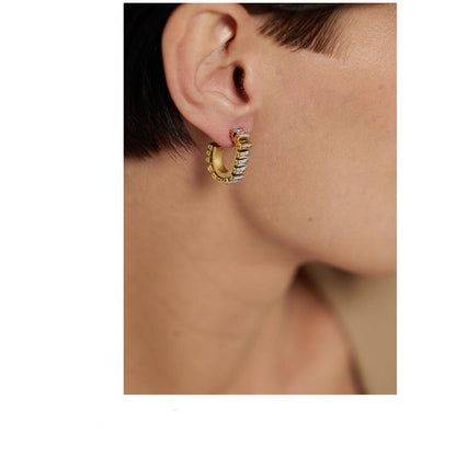 crystal earrings stainless steel gold plated in 18k gold