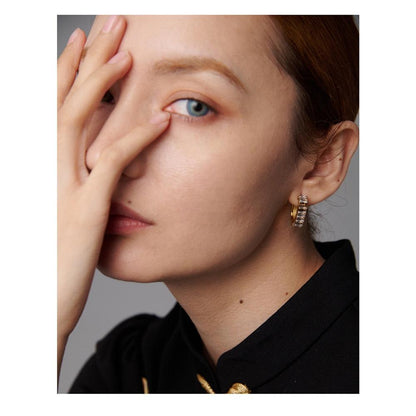 crystal earrings stainless steel gold plated in 18k gold