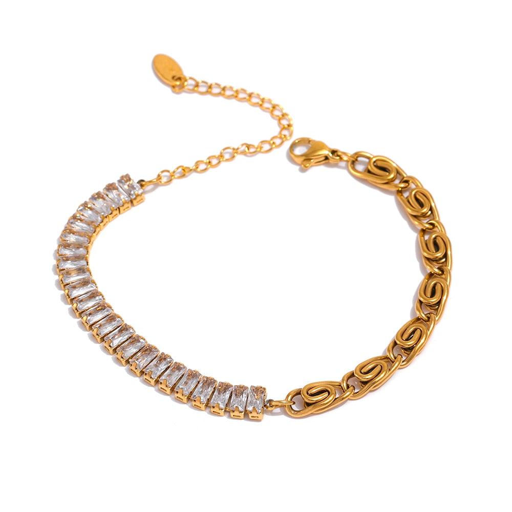 18k gold plated stainless steel jewelry bracelet