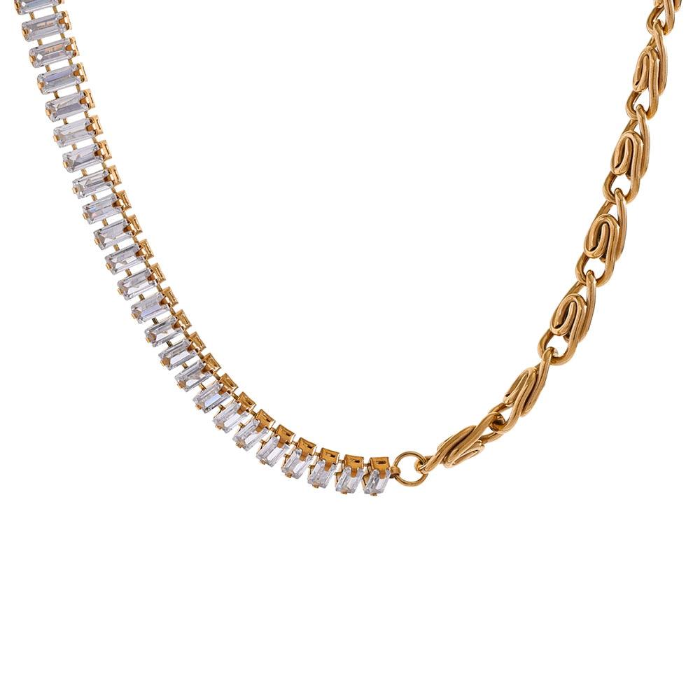 18k gold plated stainless steel jewelry set necklace