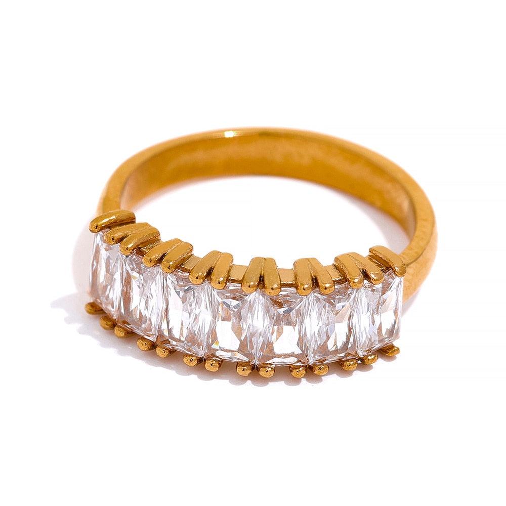 18k gold plated ring in silver and green