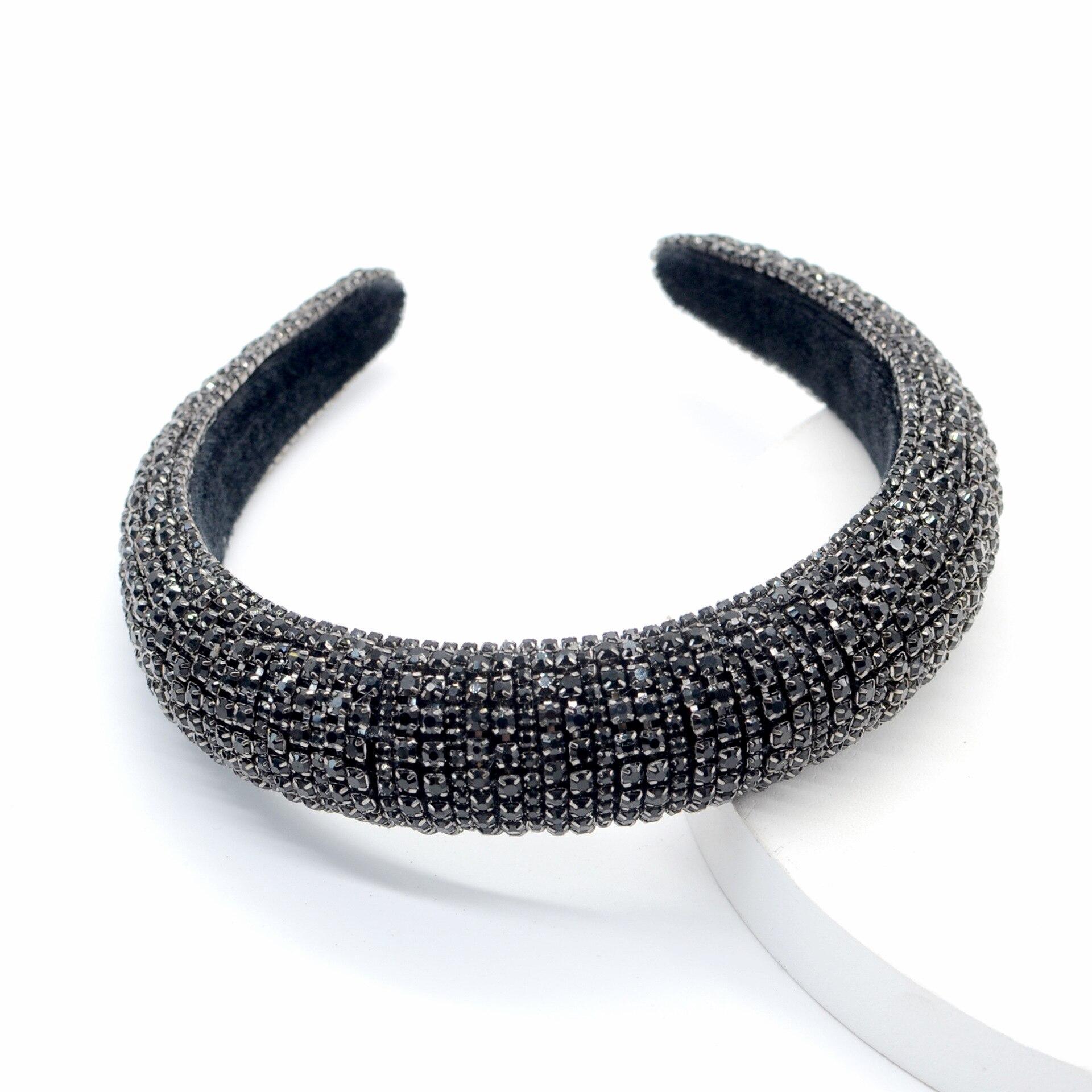 Black crystal rhinestone headband