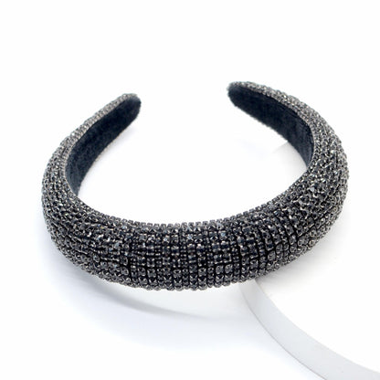 Black crystal rhinestone headband