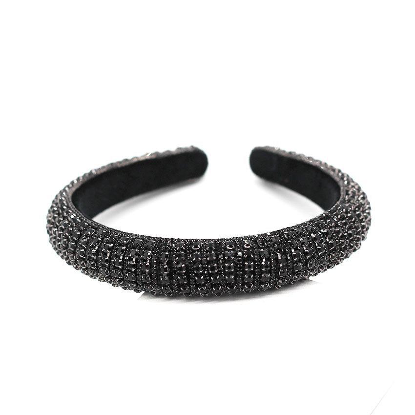 Black crystal rhinestone headband