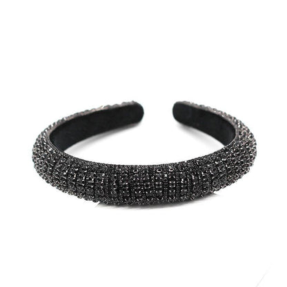 Black crystal rhinestone headband